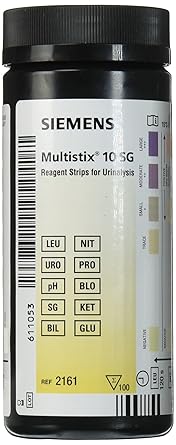 Siemens Healthcare Diagnostics 2161 MultiStix 10 SG Reagent Strips, CLIA Waived Pack of 100
