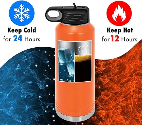 Miniatura 6 de Personalized Kids Water Bottles with Flip-Top Lid and Straw, Customized Vacuum Insulated Flask, Stainless Steel Sports Double Wall Thermos, Your
