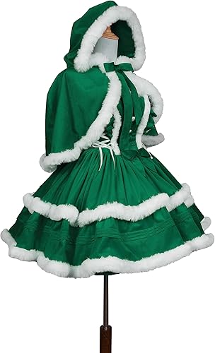 Miniatura 2 de ZZEQYG Vestidos de Navidad para mujer, color sólido, a la moda, cálido, vestido halter con capa