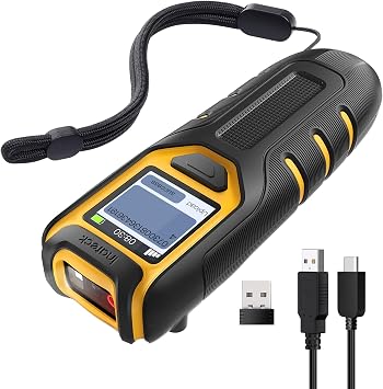 Inateck Barcode Scanner Wireless,Portable Bluetooth Barcode Scanner with Screen,1D 2D QR Code Scanner Kabellos 2.4GHz,Handscanner with APP and SDK, BCST-47