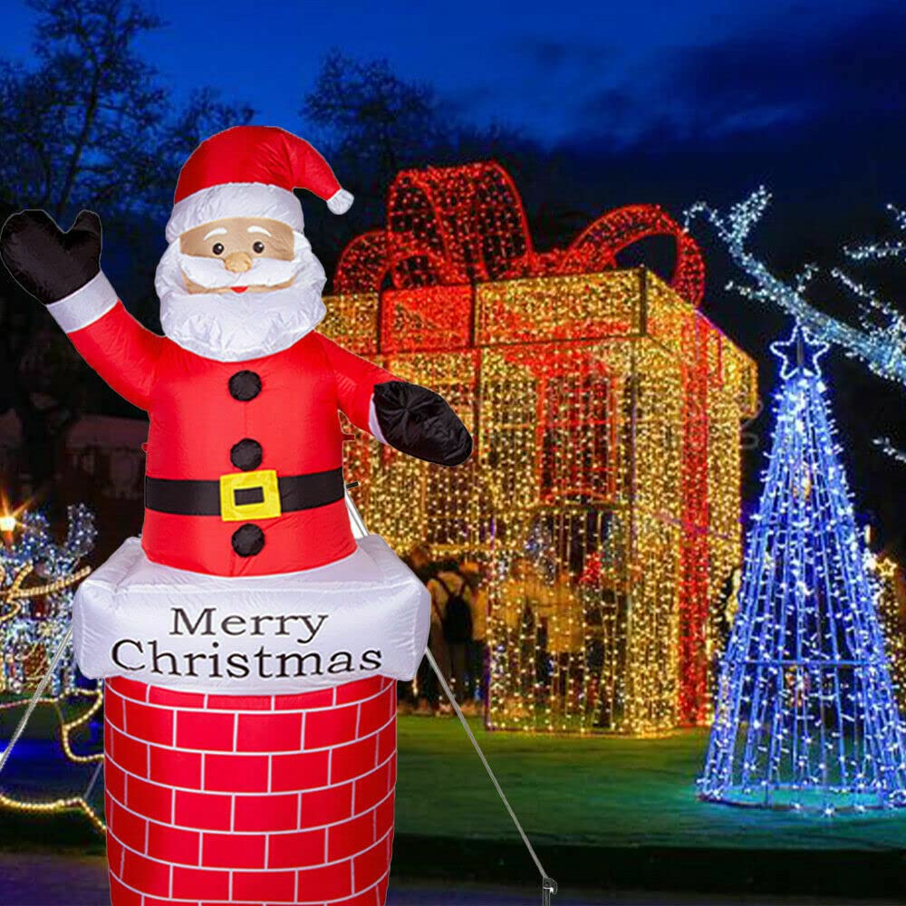 Aufblasbarer Weihnachtsmann 210cm mit Beleuchtung aussen und Innen Weihnachtsfiguren Weihnachtsdeko
