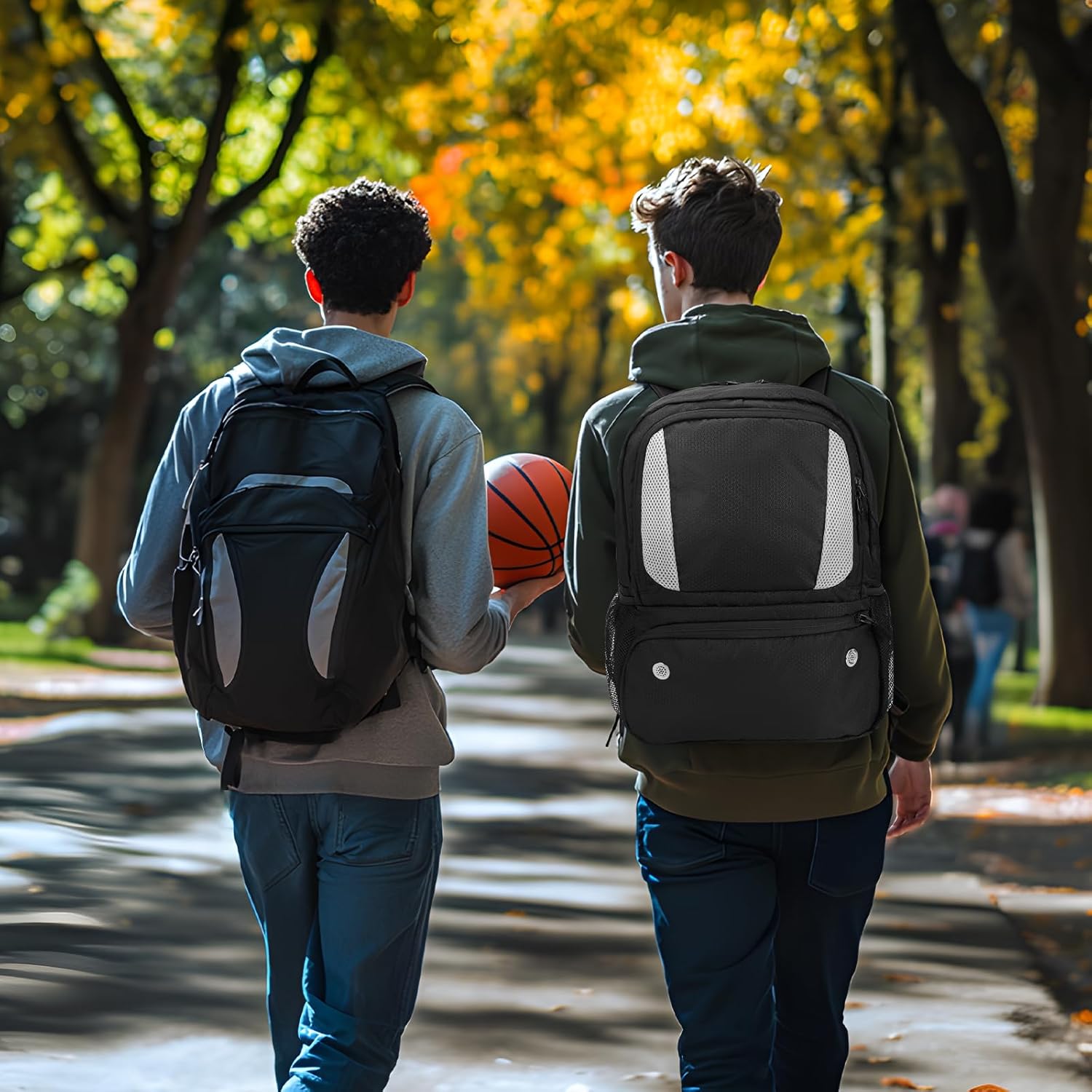 YOREPEK Basketball Backpack, Lightweight Basketball Bag with Ball Holder & Shoes Compartment, Sports Backpack Training Equipment Fit Soccer Volleyball Football - Image 7