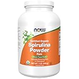 NOW Foods Supplements, Certified Organic, Spirulina Powder, Rich in Beta-Carotene (Vitamin A) and B-12 with naturally occurring GLA & Chlorophyll, 1-Pound