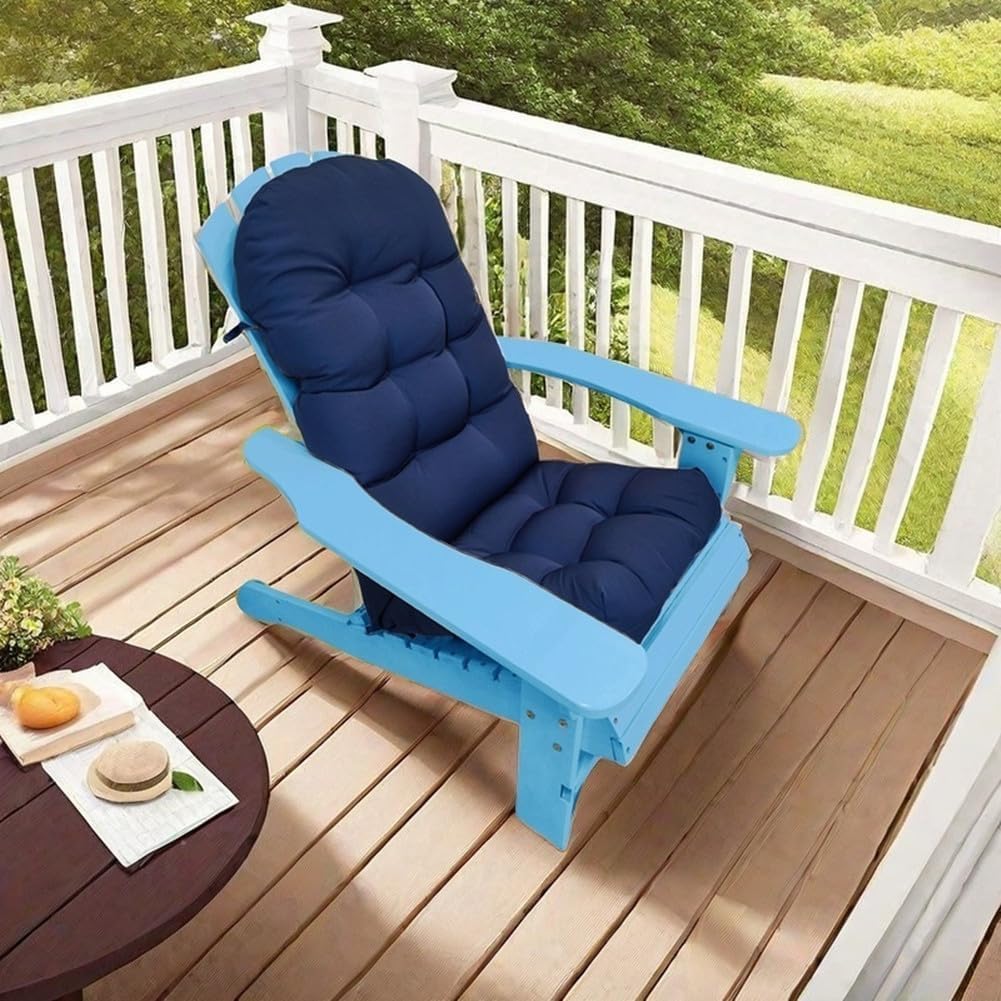 Waterproof Adirondack Chair Cushion,44inch Rocking Chair Cushion,High Back Patio Cushions Indoor and Outdoor Furniture Chair Cushions Pads with Ties (Light Gray)