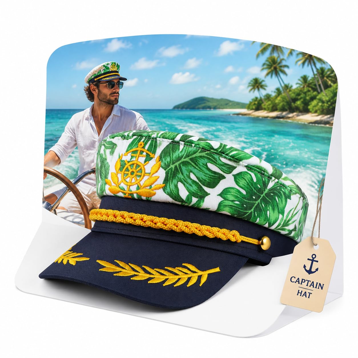 SOIMISS Admiral Men's Captain's Hat, Yacht Sailor Hat, Funny Hats, Marine Pirate Hat, Sailor Hat, Sailor Costume, Conductor Hat for Women, Adults, Carnival, Themed Party, Cosplay