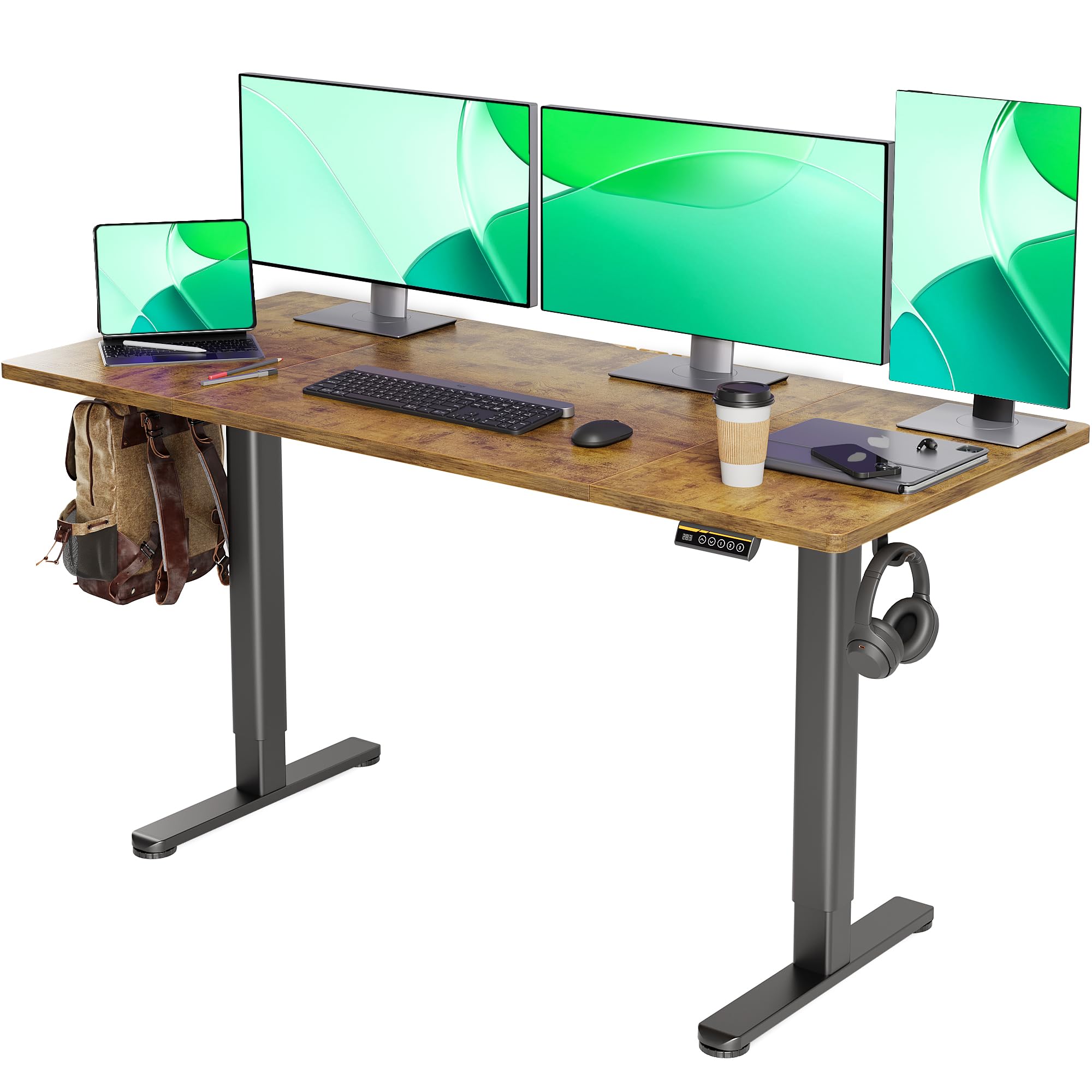 Laptop Table Foldable and Portable – Multifunctional Lap Desk for Bed, Couch, or Floor | Adjustable and Lightweight Laptop Desk Table (Rustic Brown, 63)