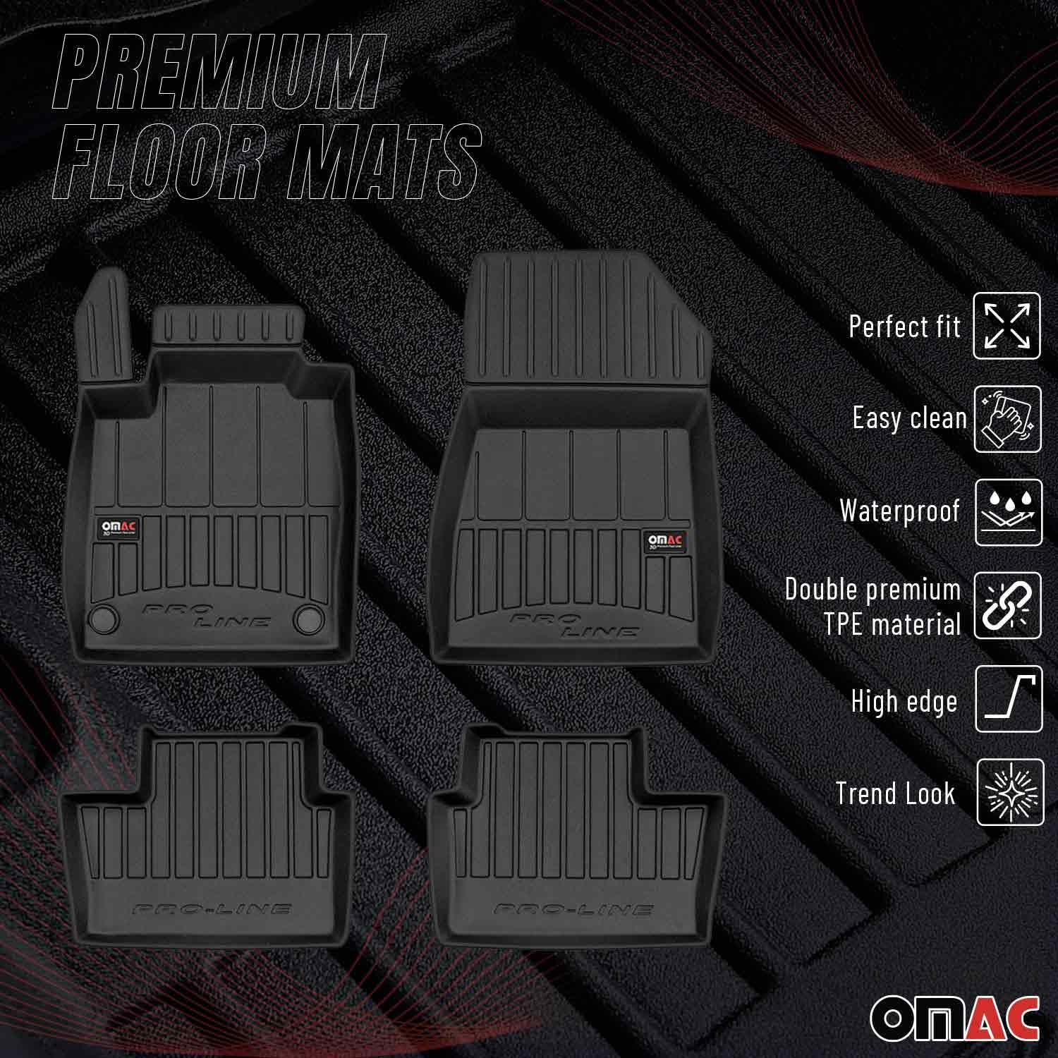 Tapis de Sol 3D TPE Premium Compatible avec Nissan Juke II 2019-2022 | Revêtement de Sol pour Voiture - Intérieur antidérapant - Bords Hauts - Noir