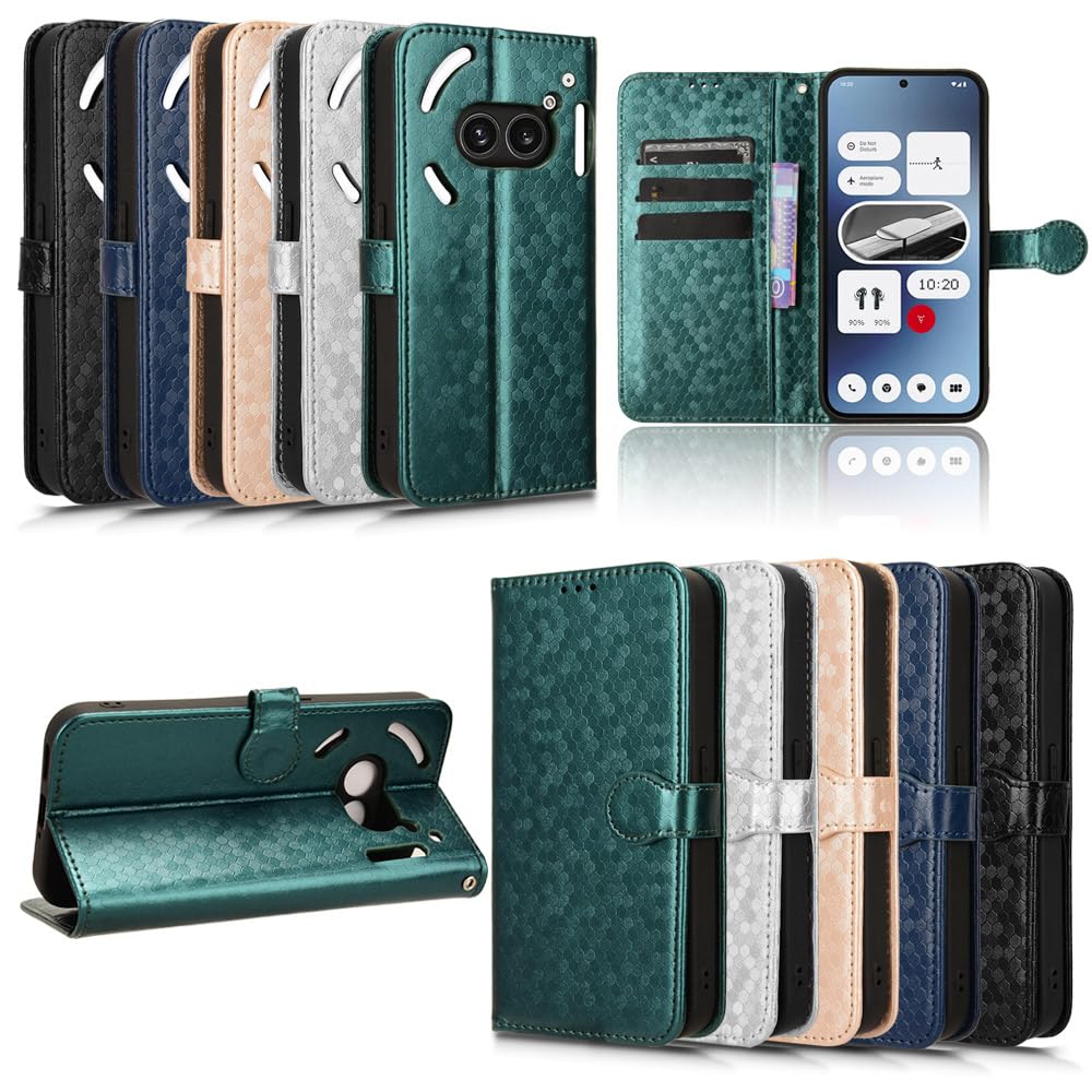 Asuwish Custodia A Portafoglio Con Cinturino + Vetro Temperato Per Nothing Phone 2a – TPU, 3 Scomparti, Chiusura Magnetica, Cavalletto - 3
