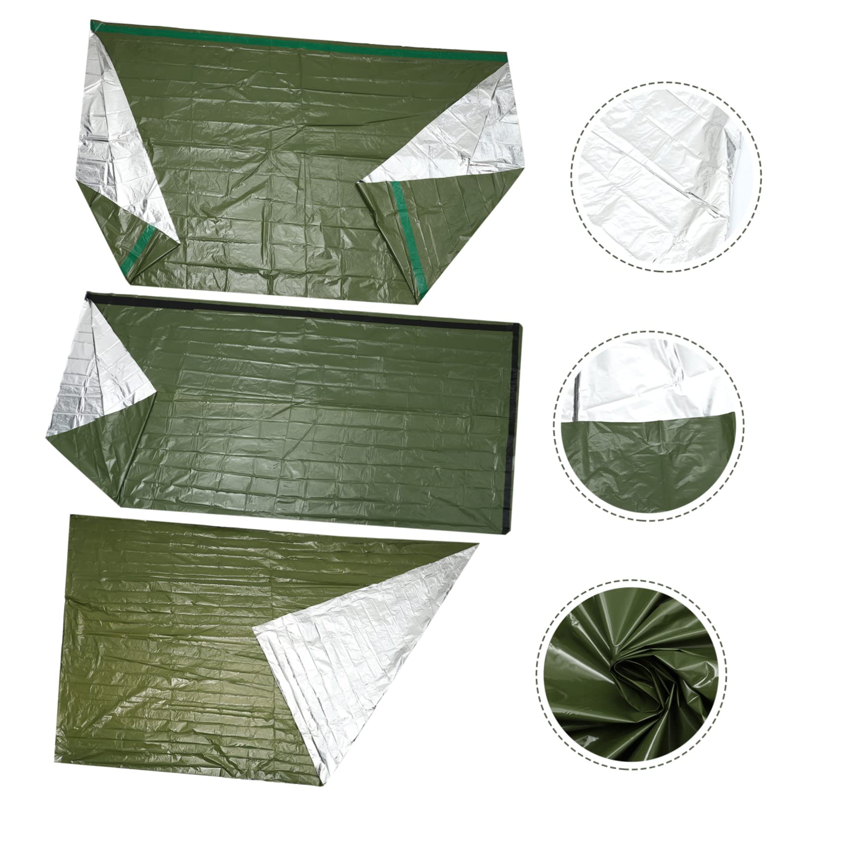 Happyyami Emergency Sleeping Bag with Thermal Blanket Tent Portable Outdoor Survival Sack Lightweight Pe Insulation for Camping Hiking Emergencies Compact Easy to Carry