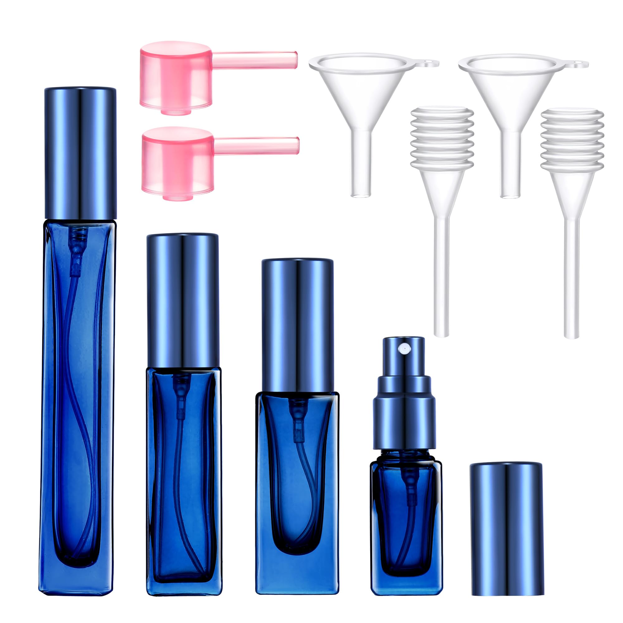 Yikimyfo Travel Perfume Spray Bottle, 4 Pcs(3ml+5ml+9ml+10ml) Leakproof Cologne Travel Bottle Refillable Perfume Bottle Fine Mist Perfume Atomizer Mini Spray Bottles Fragrance Bottle