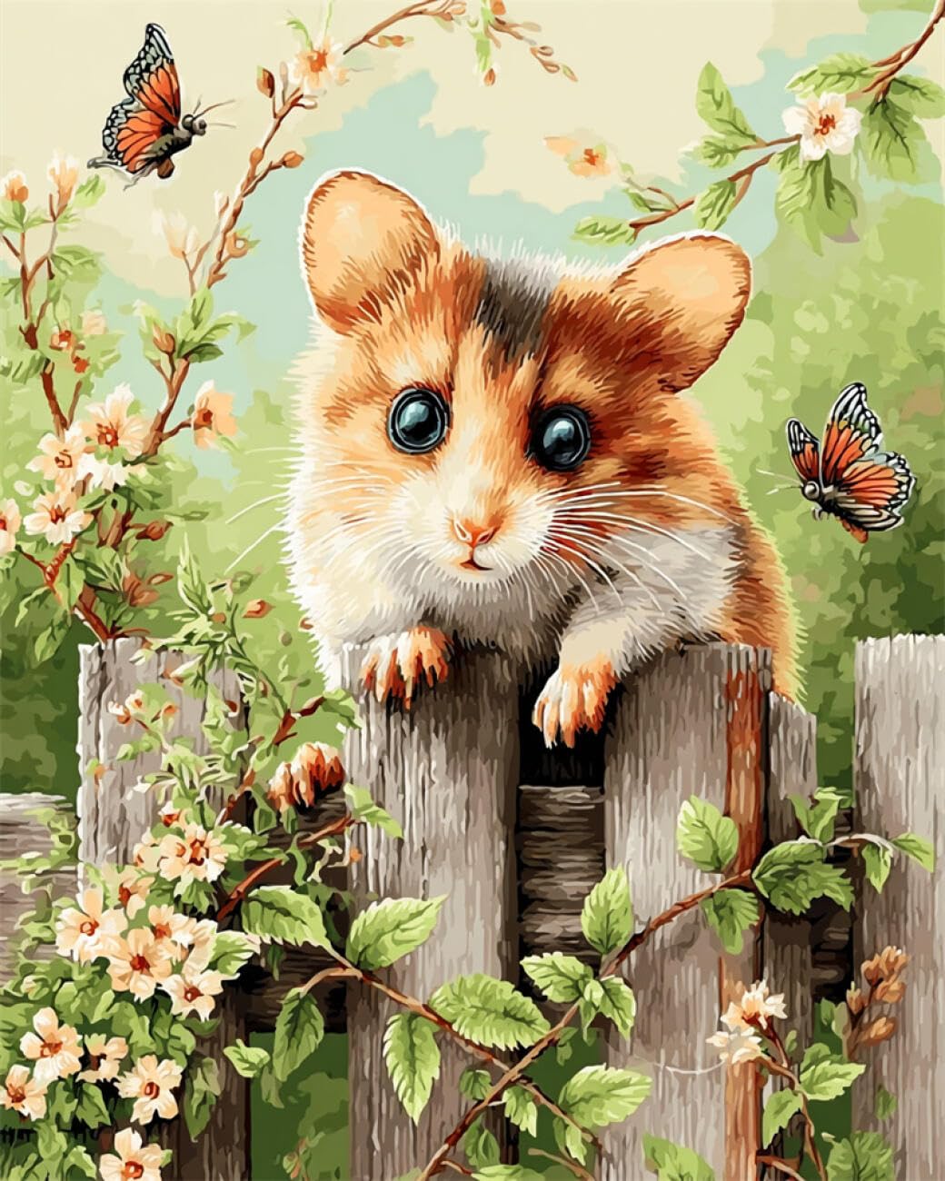 Rqwybcaxn Bead Cross Stitch Kits Watercolor Mouse 40x50cm