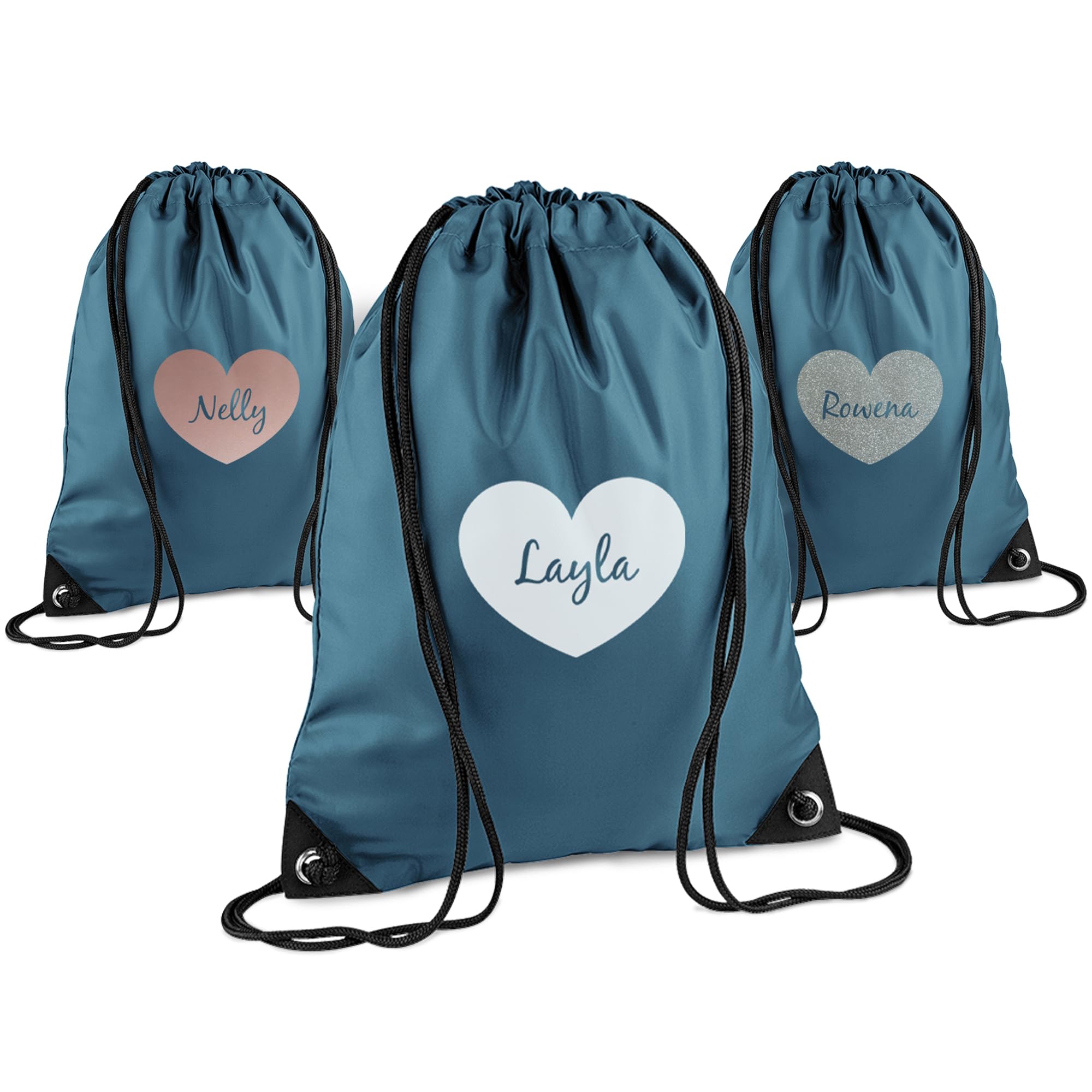Print Maniacs Personalised Drawstring Bag for Kids Back to School PE Bag, Swim Bag with Name Ideal for Boys, Girls, Toddlers,and Primary School Students Perfect School Bag Airforce Blue