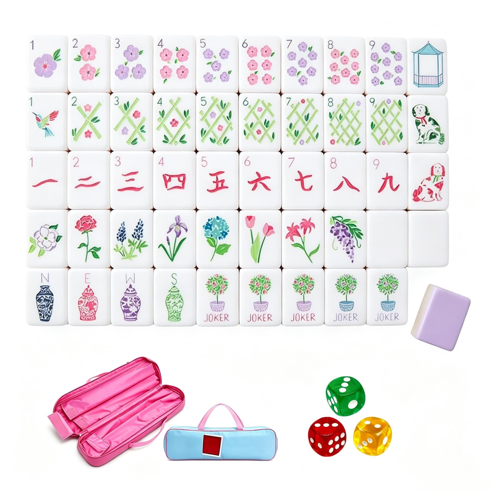 Azulejos Mahjong de 4 Capas con Bolsa de Transporte