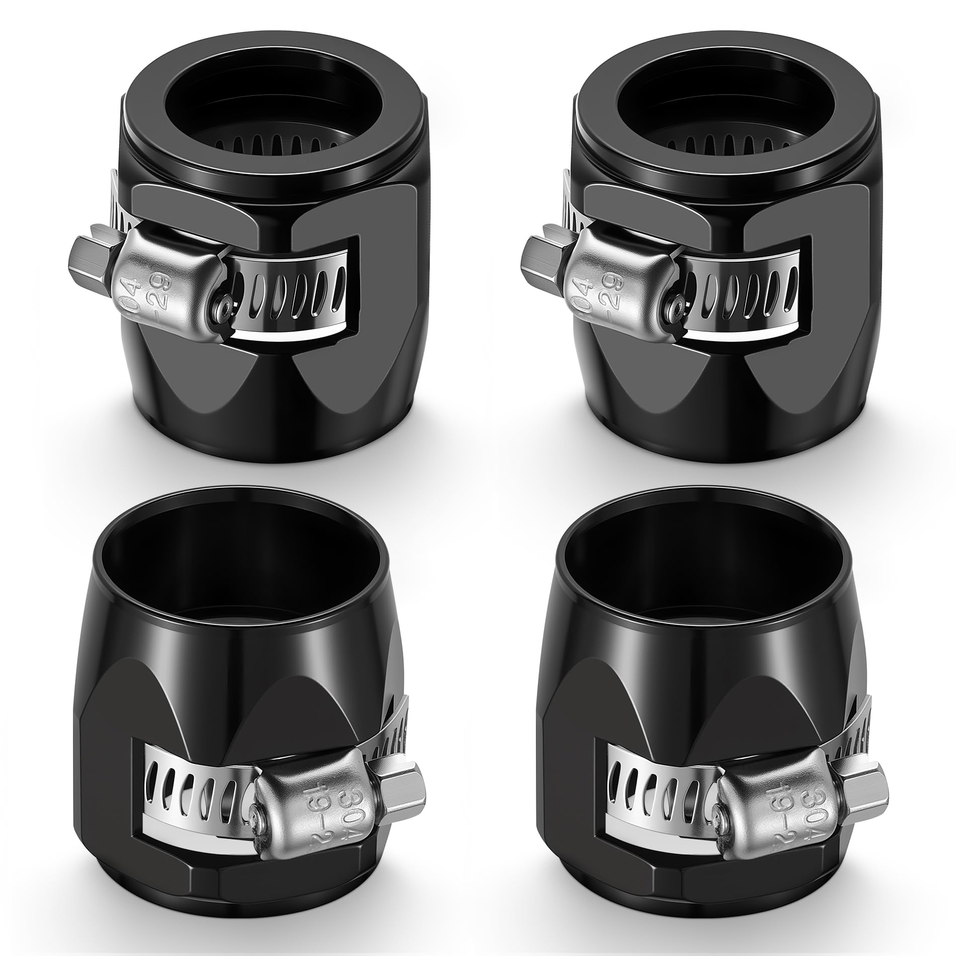 Collier de serrage 12AN EVIL ENERGY en aluminium noir pour durite (lot de 4)