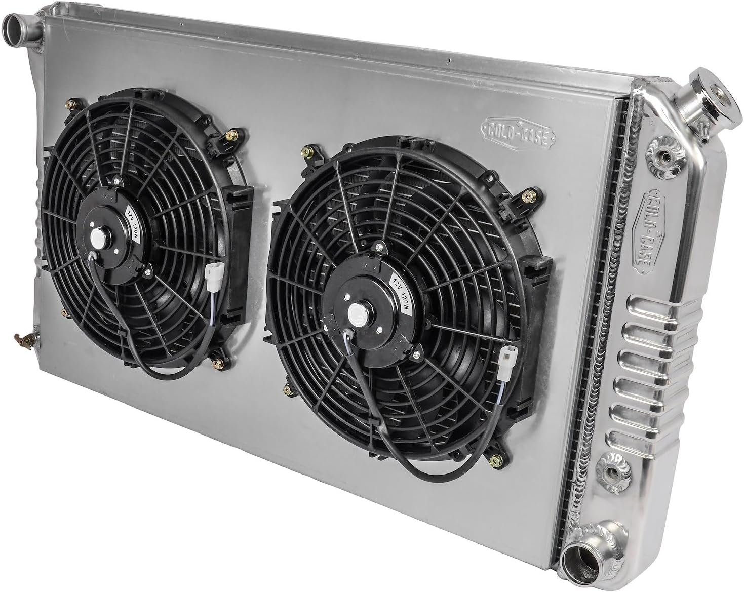 COLD - CASE RADIATORS 68-72 A-Body Radiator AT Dual 12in Fan Kit, Silver (GMA42AK)
