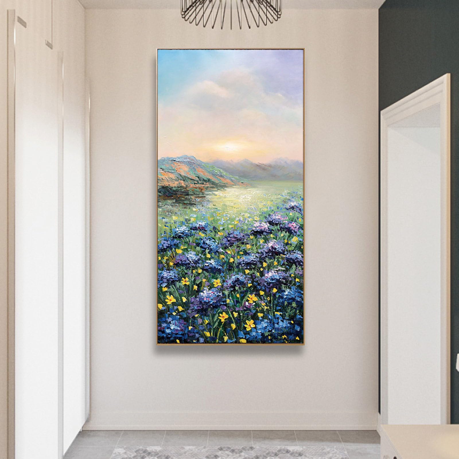 Peinture violettes abstraites pour illuminer le mur de votre chambre