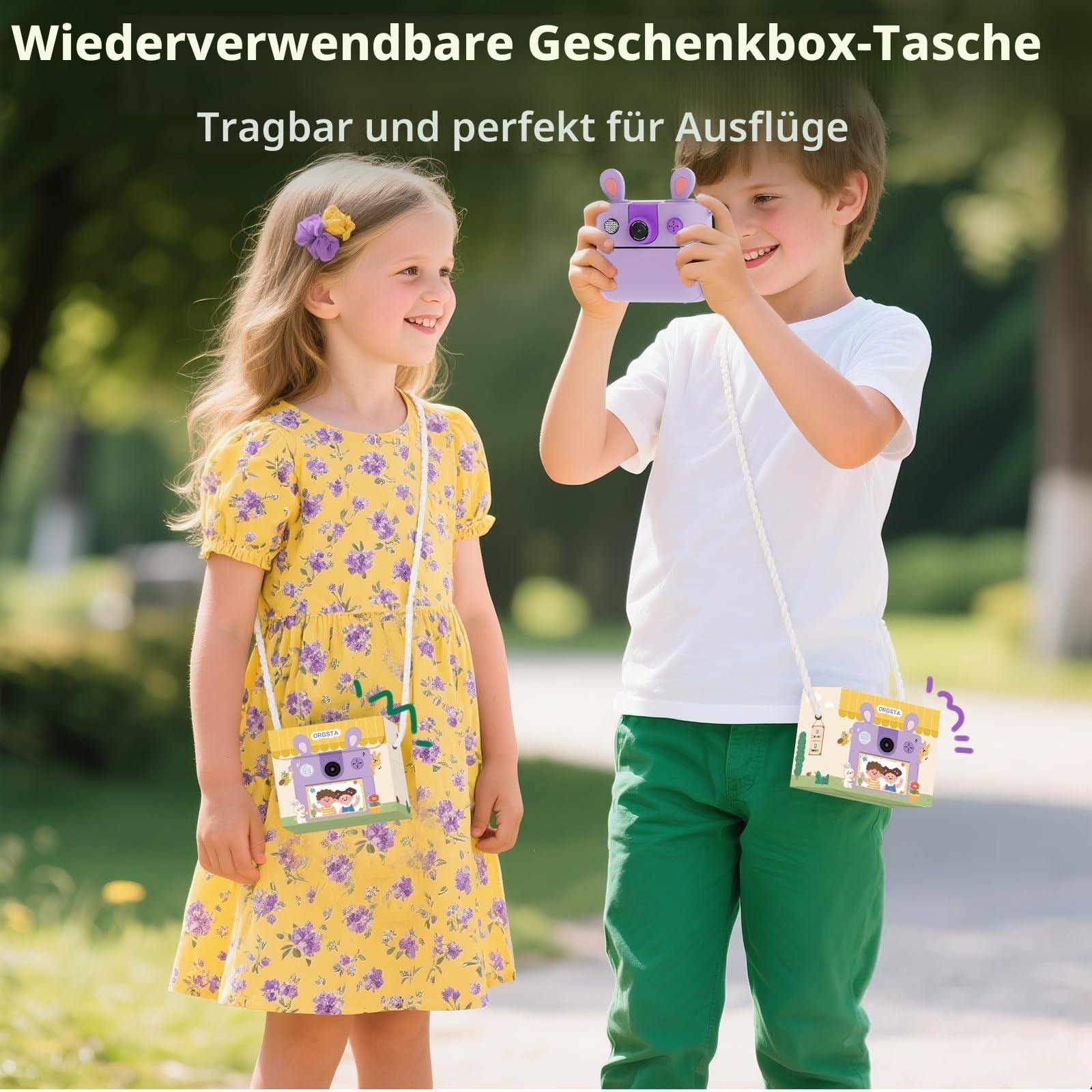 ORGSTA Kinderkamera Sofortbildkamera Digitalkamera für Kinder 3-12 Jahre Jungen Mädchen