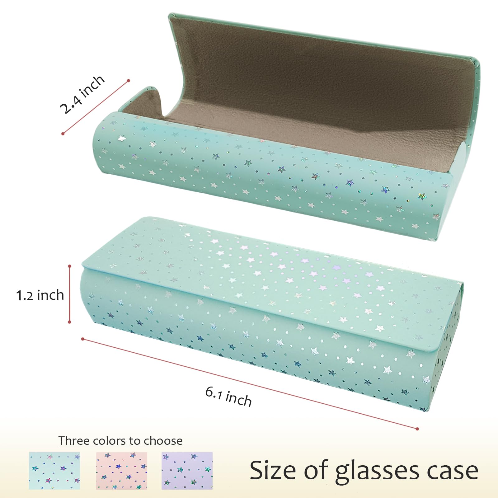 HSYMQ 3PCS Glasses Case, Eyeglasses Case Hard Shell, Reading Hard Glasses Cases for Women Men