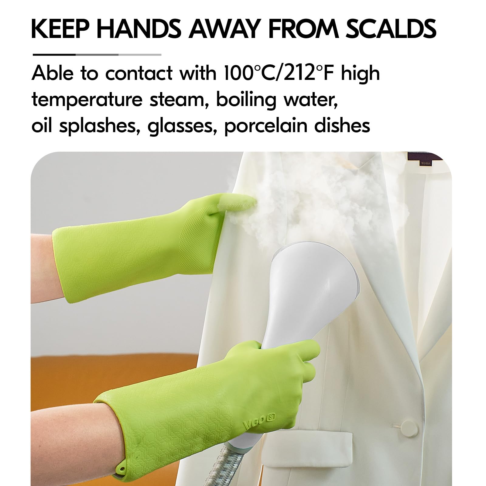 Vgo... Heavy Duty Cleaning Gloves Lined Nylon, Household Gloves Reuseable in TPE Latex Free - Image 4