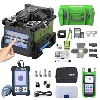 FX39 Fiber Fusion Splicer Empaladora de Fibra Six Motors with 6S Fast Splice,16S Heating, Fiber Inspection Probe KIP-600V with 400X Magnification