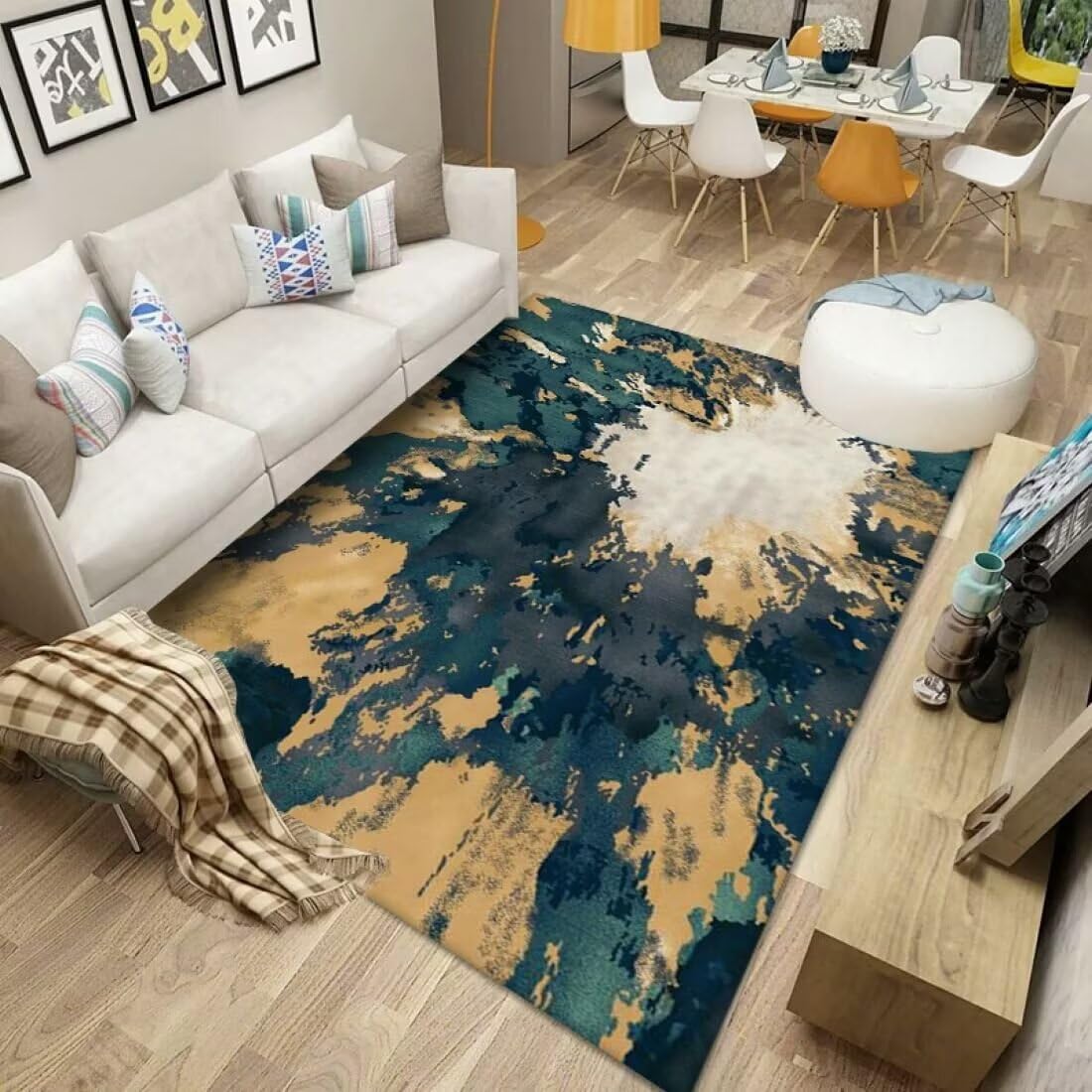 Tapis terrasse design camouflage désordonné 70X200CM pour salon et extérieur