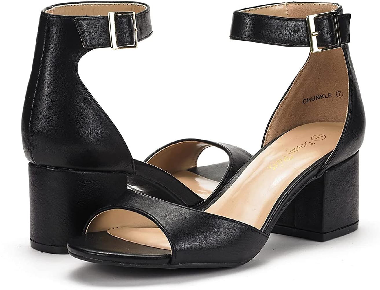 DREAM PAIRS Womens Heels, Chunk Low Heel Comfortable Pump Sandals Dress Shoe - Image 3