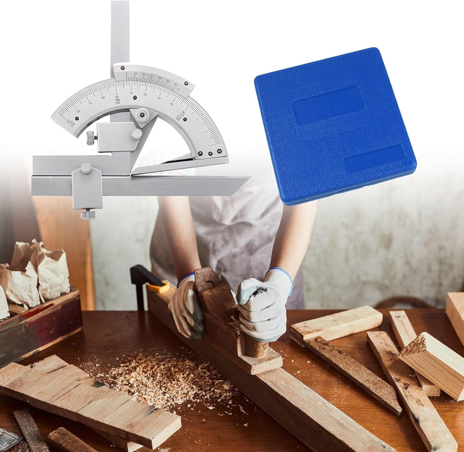 Metal Vernier Bevel Protractor 0-320° Angles Measure Rulers Measurement Instrument for Woodworking/Construction