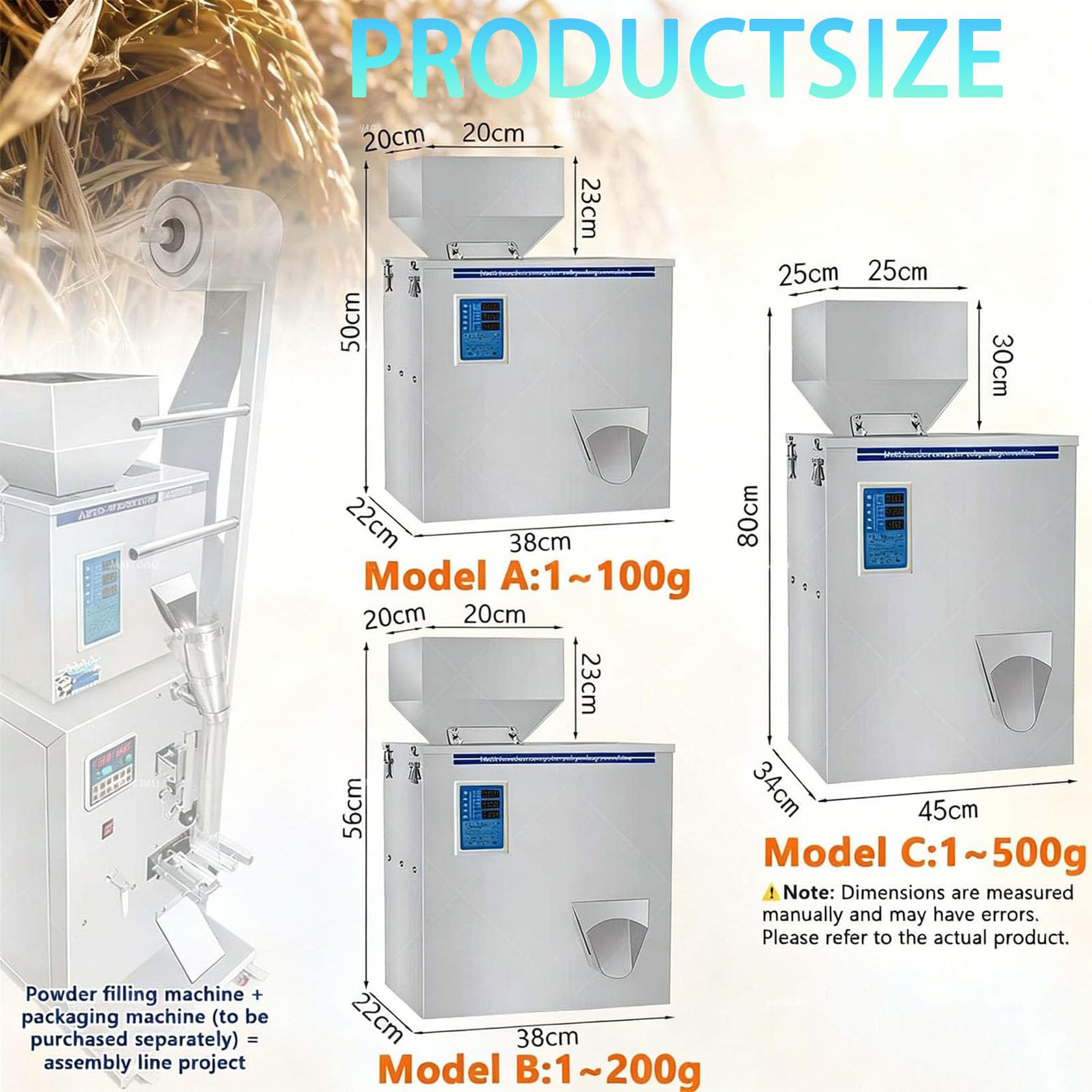 MáQuina AutomáTica De Llenado De Polvo (0-500 G) con Pesaje De PartíCulas 200g