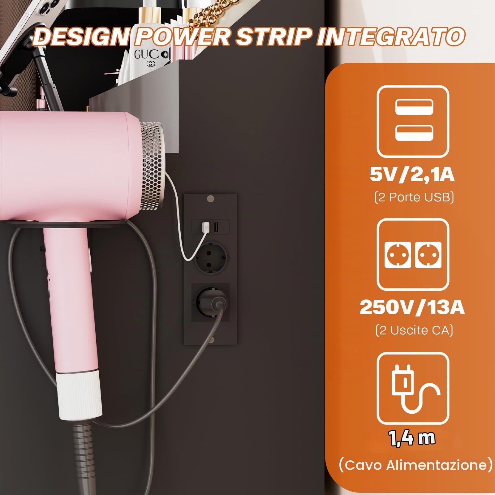 Airfish Toeletta Trucco con Luci LED e Sgabello, Angolare Tavolo da Trucco con Specchio,2 Porta USB e 5 Cassetti,Postazione Trucco Luminosità Regolabile (Nero)