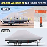 Vista 3 de Tuszom Cubierta impermeable para barco con parte superior en T para consola central de 20 a 22 pies de largo con techo superior en T, cubierta