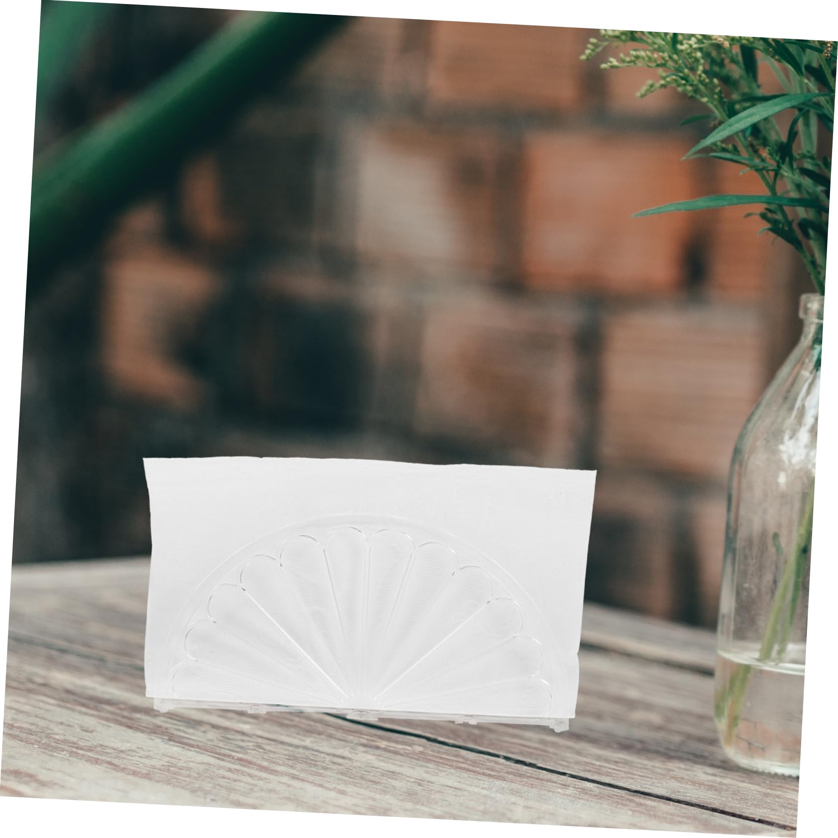 Servilletero de Ps 6 Piezas Semicircular Transparente para Mesa