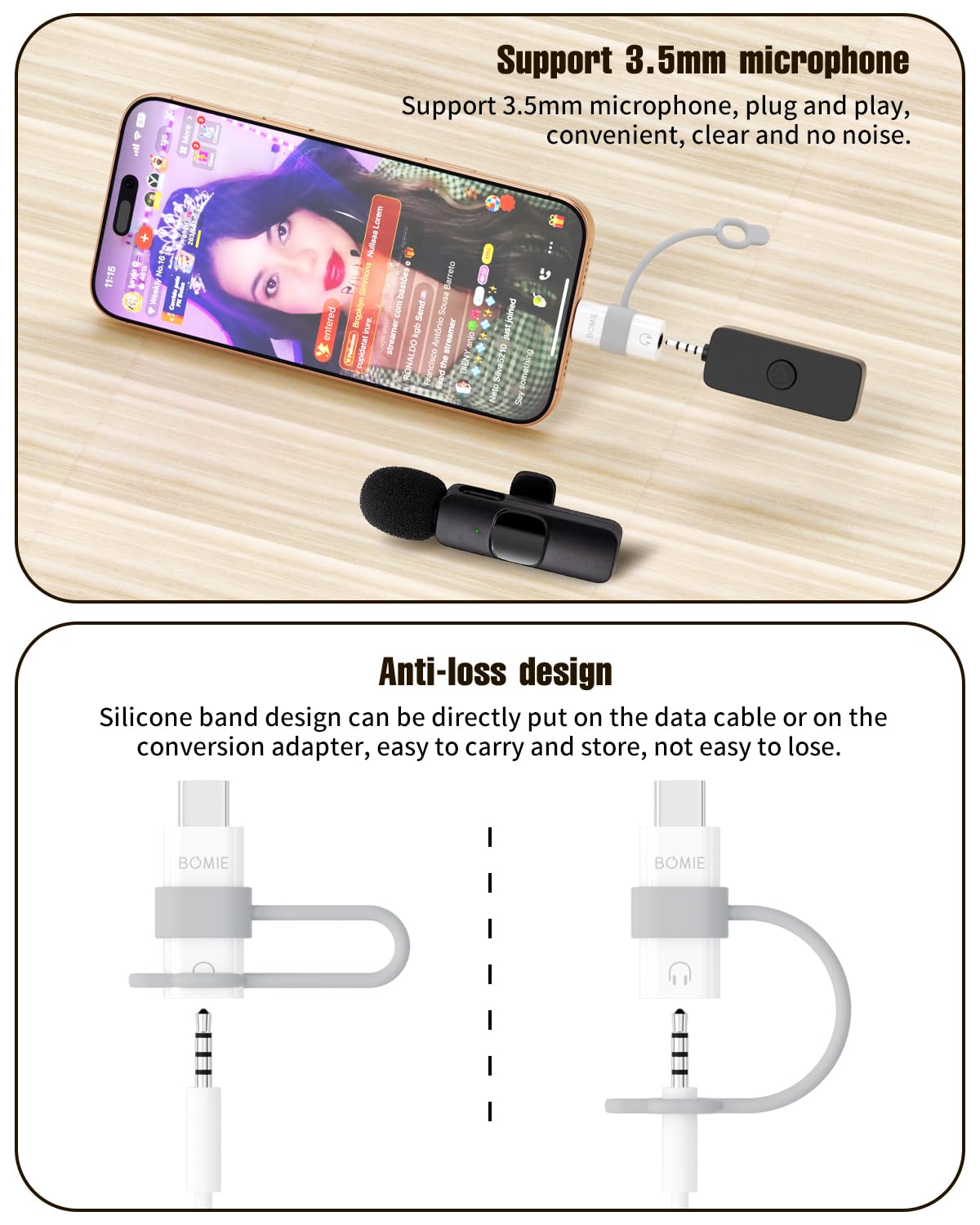 BOMIE Adattatore da USB C a jack audio per cuffie da 3,5 mm, confezione da 4 pezzi, chip decodificatore DAC di qualità del suono senza perdite, jack per cuffie da 3,5 mm femmina a tipo c maschio