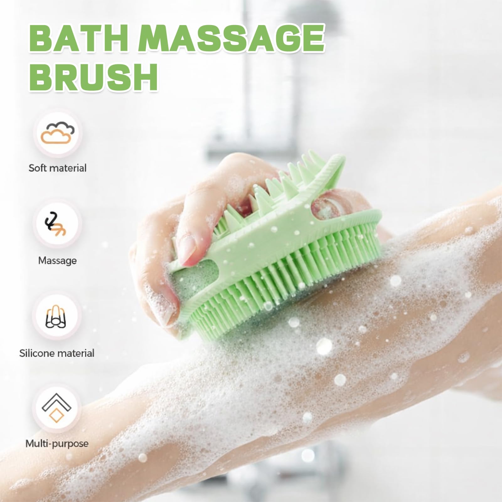 Silicone Body Scrubber, 2 pezzi spugna doccia come spazzola corpo con scrubber in silicone per spugna esfoliante corpo e spazzola doccia schiena