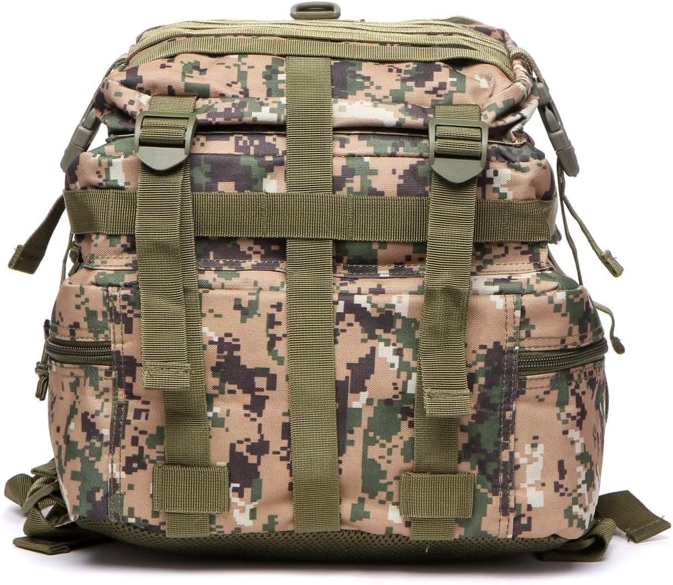 50L Sturdy Nylon Waterproof Fishing Hunting Backpack Outdoor Military Rucksacks Tactical Sports Camping Hiking (Camouflage green)