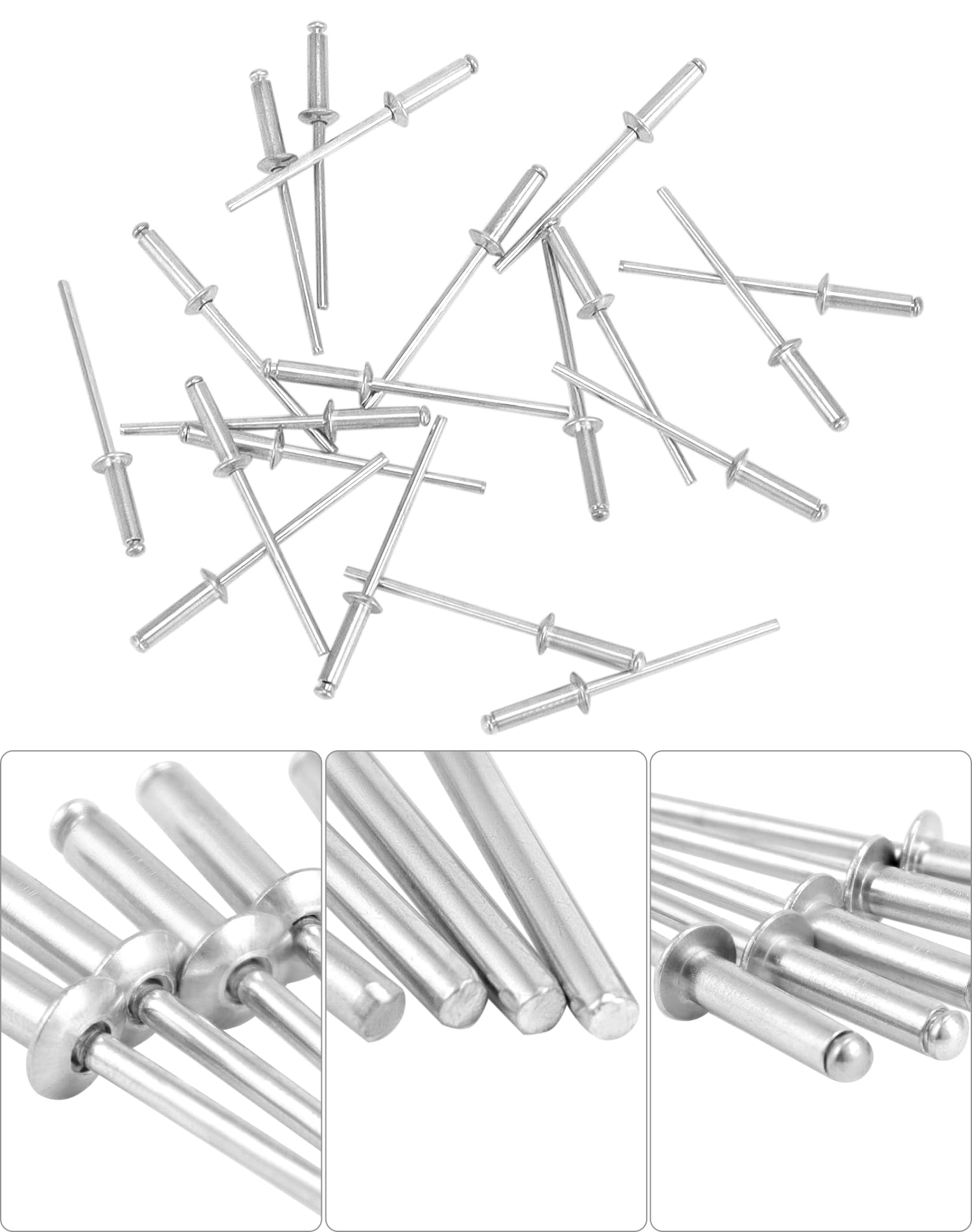 QWORK Aluminum Rivets - 500 Pcs -8 QWORK Aluminum Rivets - 500 Pcs -8