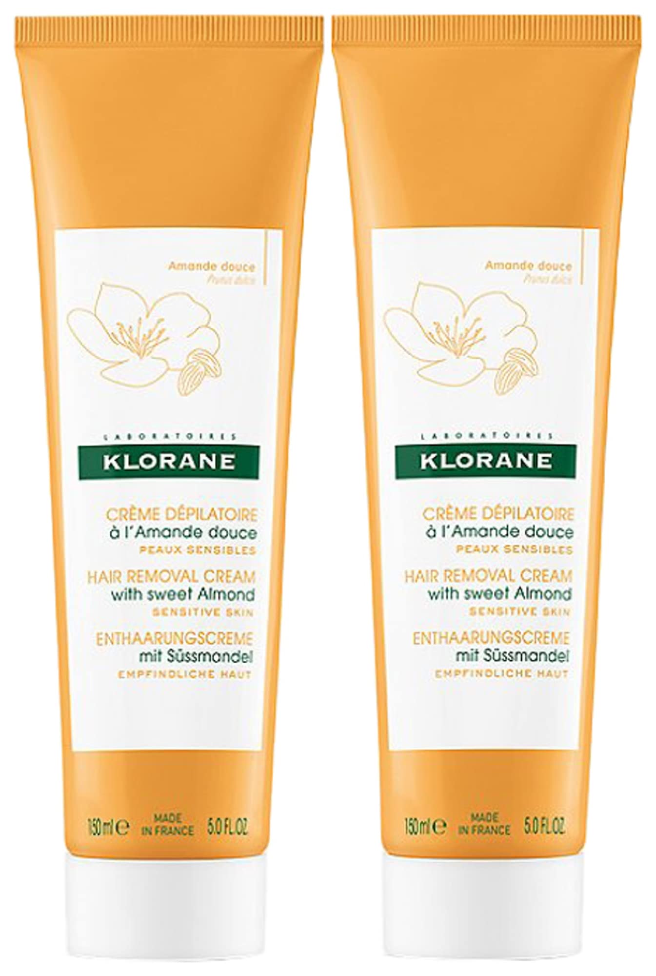 Klorane Hair Removal Cream with Sweet Almond 2 x 150ml
