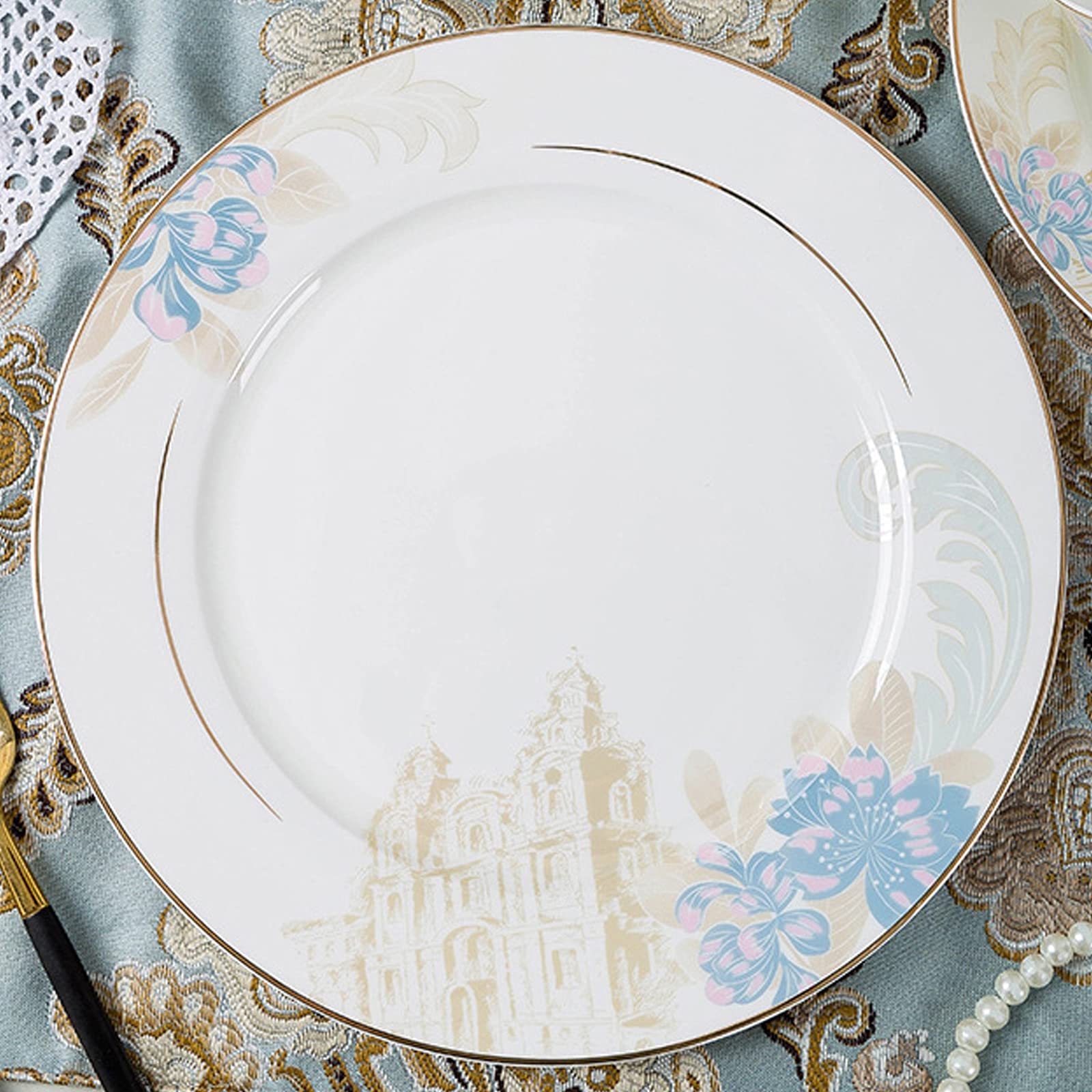 Mlecznobiała porcelana zestaw zastawy domowej prostota zastawa stołowa zestaw misek talerze deserowe talerze do zupy talerze obiadowe zestaw 58 sztuk