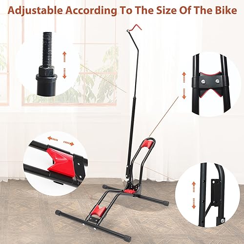Miniatura 4 de SYPEPJI Bike Stand Floor-Adjustable Vertical & Horizontal Bicycle Parking Rack, Space-Saving Upright Bike Stand, IndoorOutdoor Bike Storage Stand