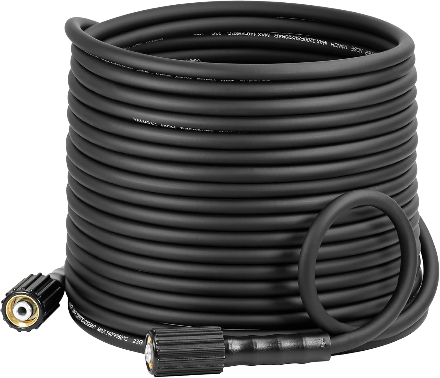 YAMATIC Pressure Washer Hose 50FT Super Flexible 1/4" M22