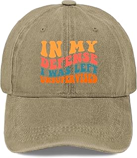 in My Defenses Hats for Women Stylish Washed Distressed Baseball Cap