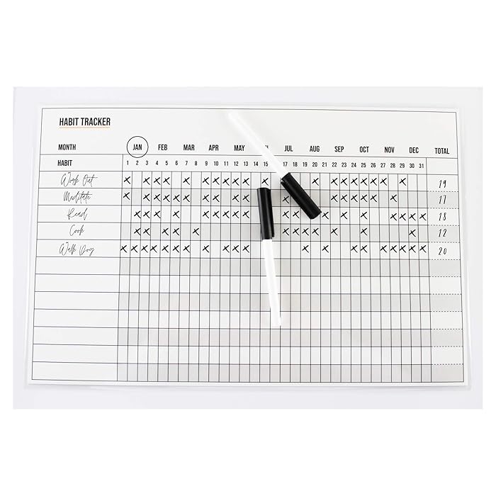 Buy Dry Erase Laminated Habit Tracker Double Sided Monthly/Yearly