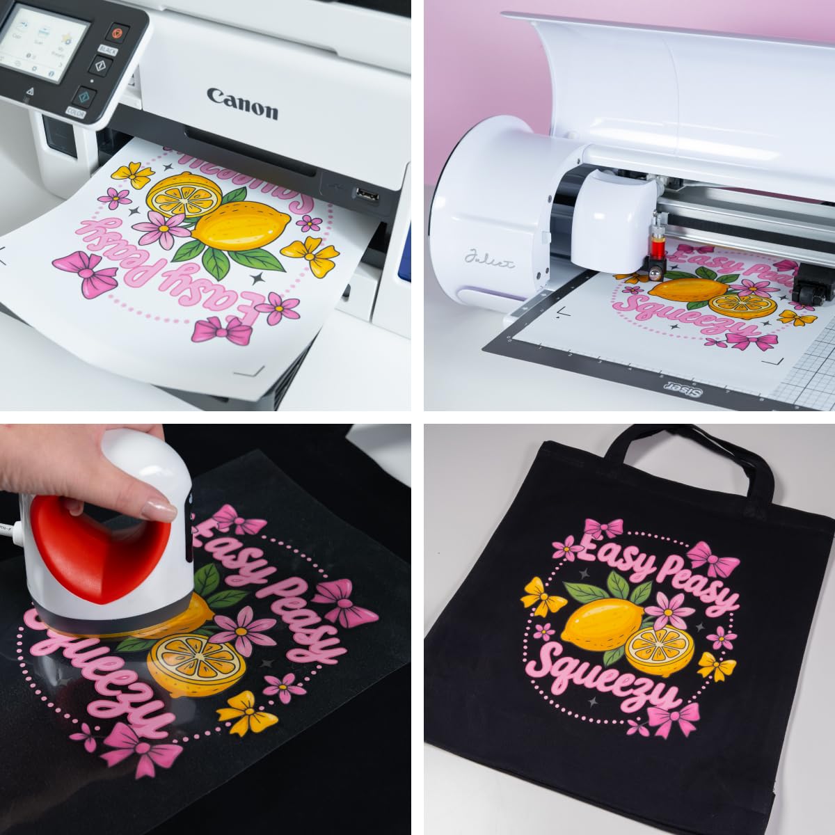 Siser Juliet® Pacchetto Pro – Plotter da Taglio con Pressa a Caldo Mini, Termovinile EasyWeed, Accessori Completi per Applicazione e Trasferimento
