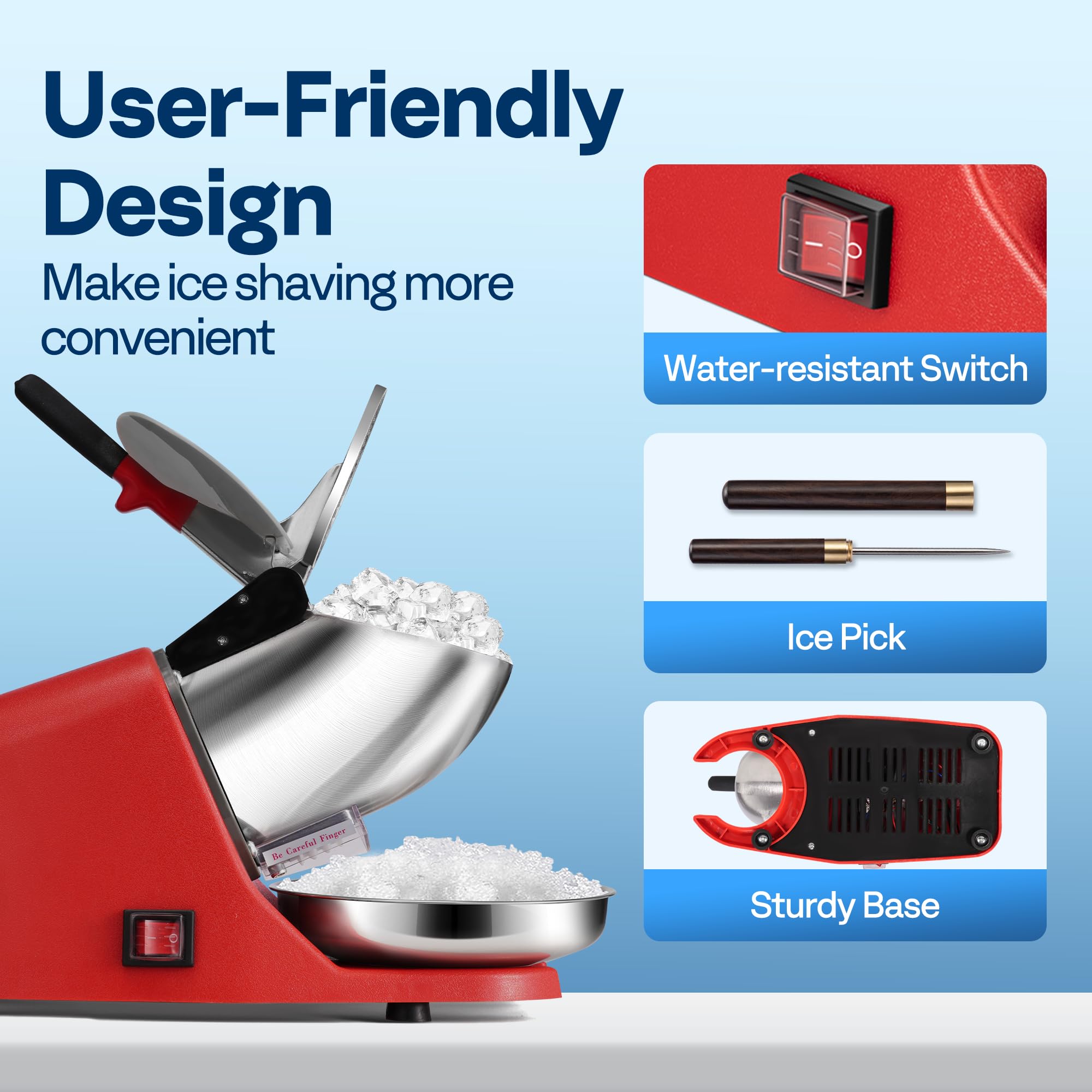 VIVOHOME Ice Shaver - Fast Ice Crusher -6 VIVOHOME Ice Shaver - Fast Ice Crusher -6