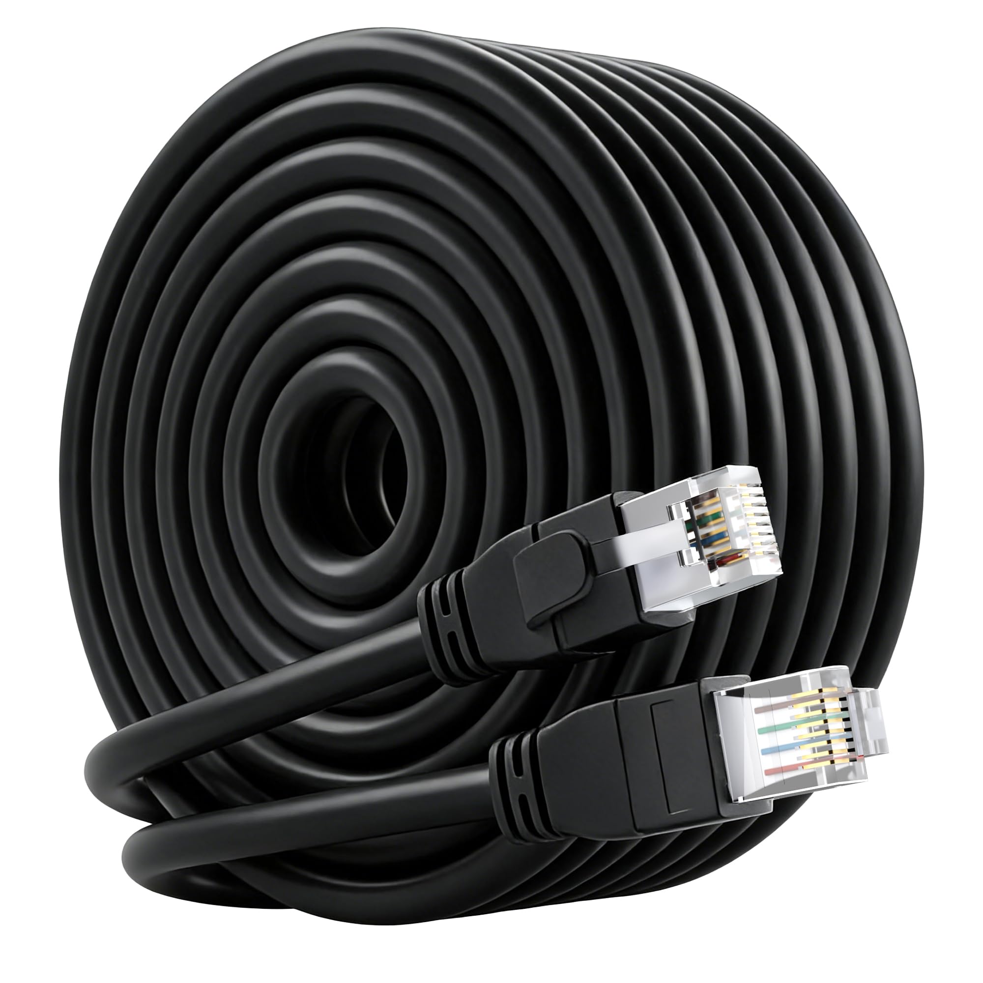 Câble Ethernet extérieur Cat 6 Noir 10,6 m
