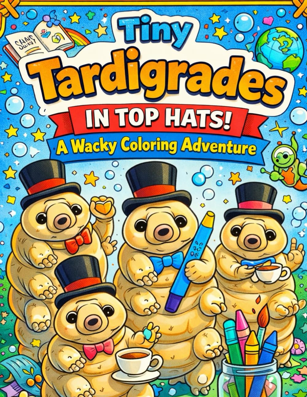 Tiny Tardigrades in Top Hats! A Wacky Coloring Adventure