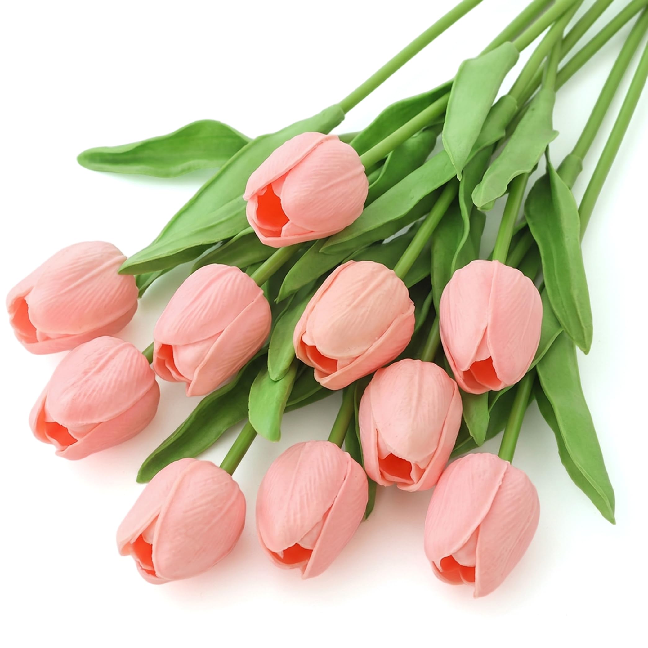 Faticenic 10PCS Tulips Artificial Flowers, Realistic Artificial Flower with Leaves & Stems 13in Lifelike Tulips for Home Wedding Decor (13 Inch), Flowers, Garden Décor