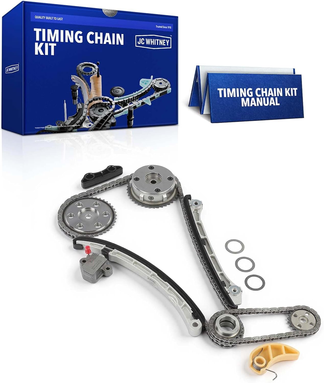JC Whitney JFBAJCWTCK00090 Engine Timing Chain Kit with Tensioner - Fits DOHC L4 2.3L - Compatible with Mazda 3 2007-2013, 6 2006-2007, CX-7 2007-2012