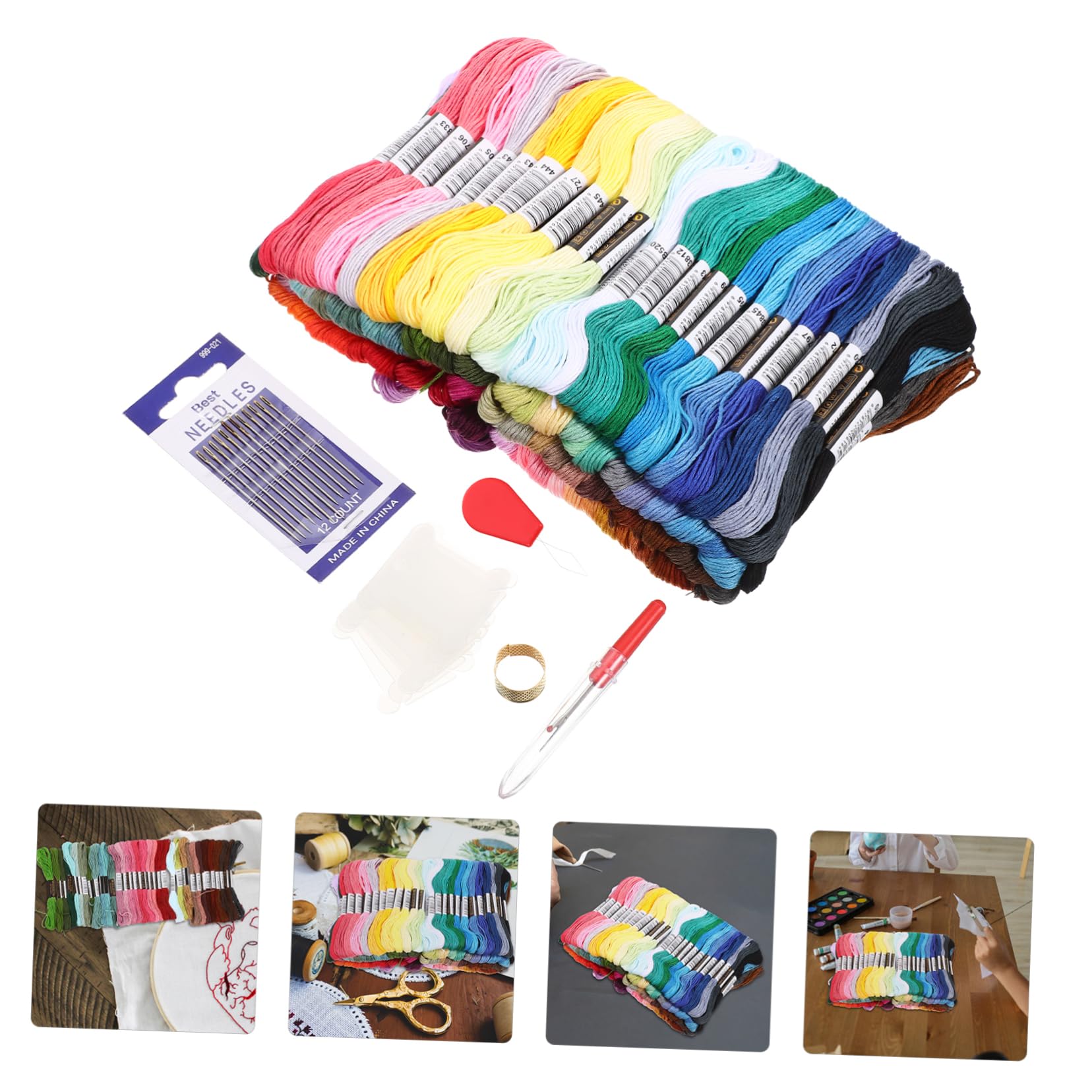 Angoily 2 Set Completo Fili per Ricamo Diy Include Aghi e Accessori per Principianti e Esperti per Ricamo e Decorazioni