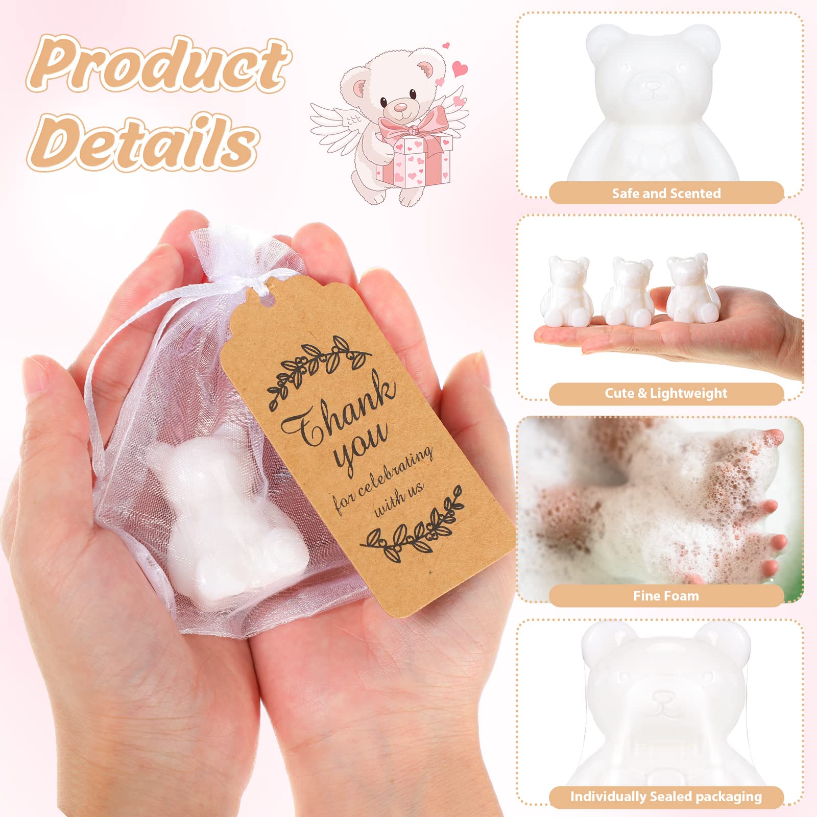 36 Stück Bärenseifen Set - Handgemachte Mini-Seifen Für Babyparty Gastgeschenke