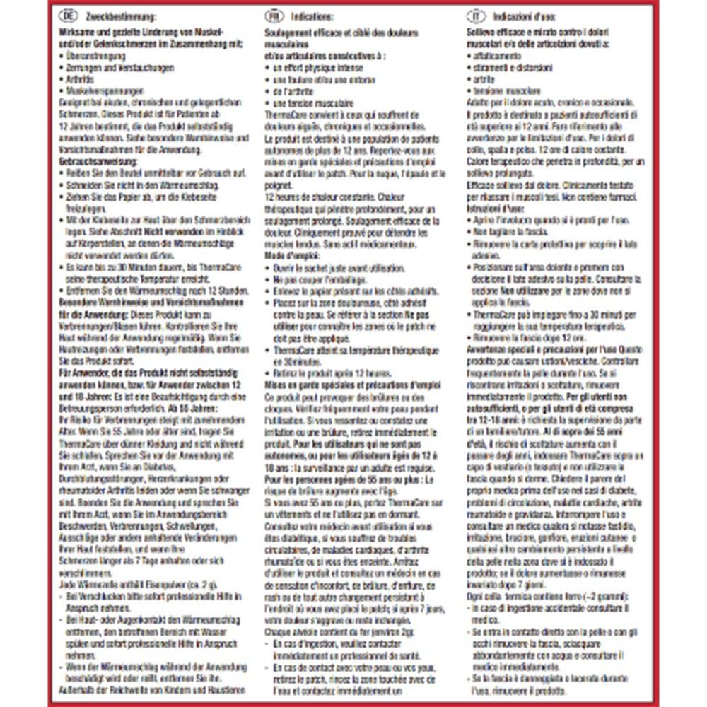 ThermaCare Nacken, 9 Stück, Wärmepflaster für Nacken, Schulter und Handgelenk, wirksam Nackenschmerzen lindern, Originalware von Angelini Pharma Deutschland